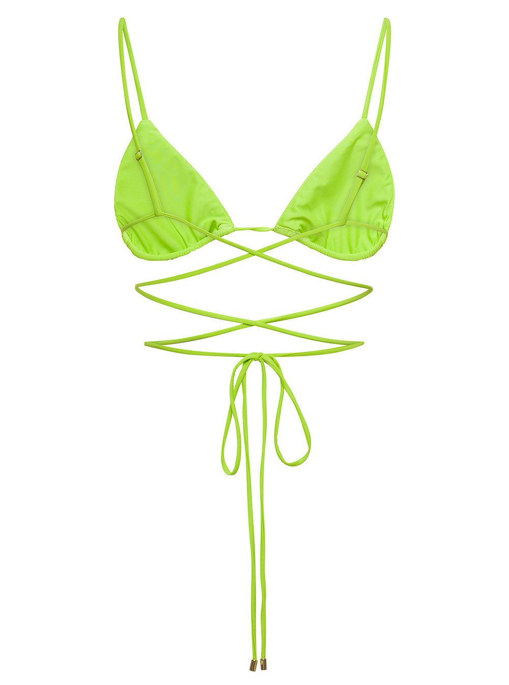 Self - Portrait Women Bikini Top With All - Over Crystal Embellishment In Green Polyamide Woman - EZE Fashion®