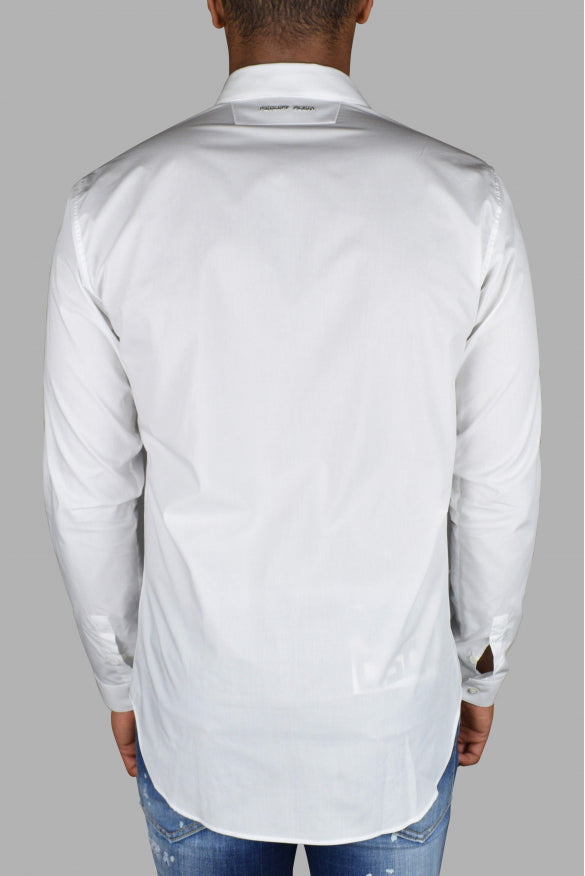 Philipp Plein Men Gold Cut Ls Skull Shirt