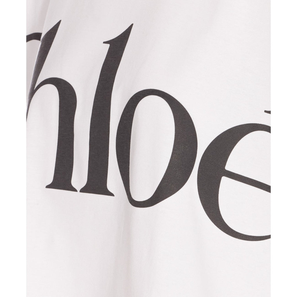 Chloe' Women Short Boxy T-Shirt With Logo In Cotton Jersey