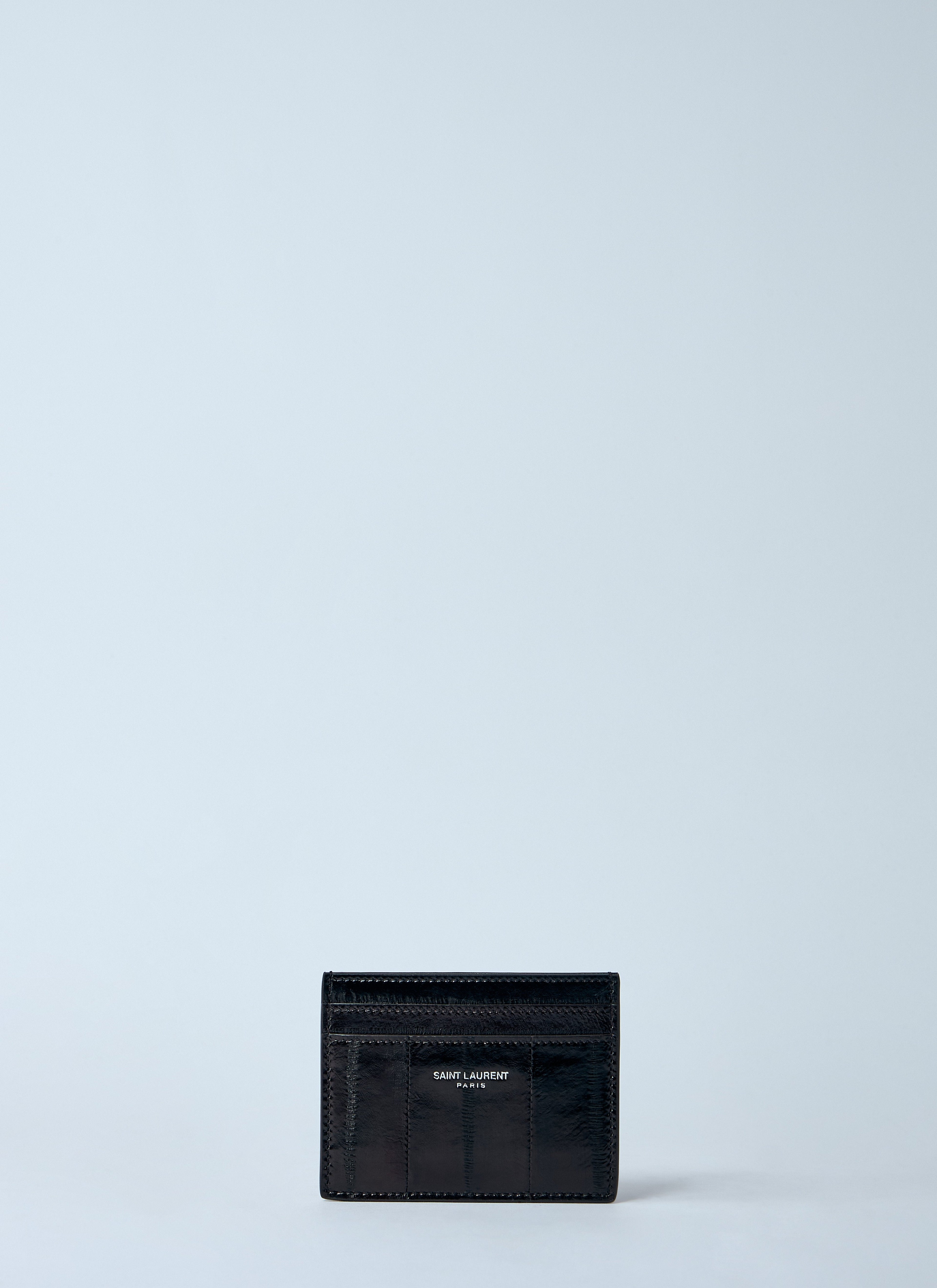 Saint Laurent Men Logo Print Leather Cardholder