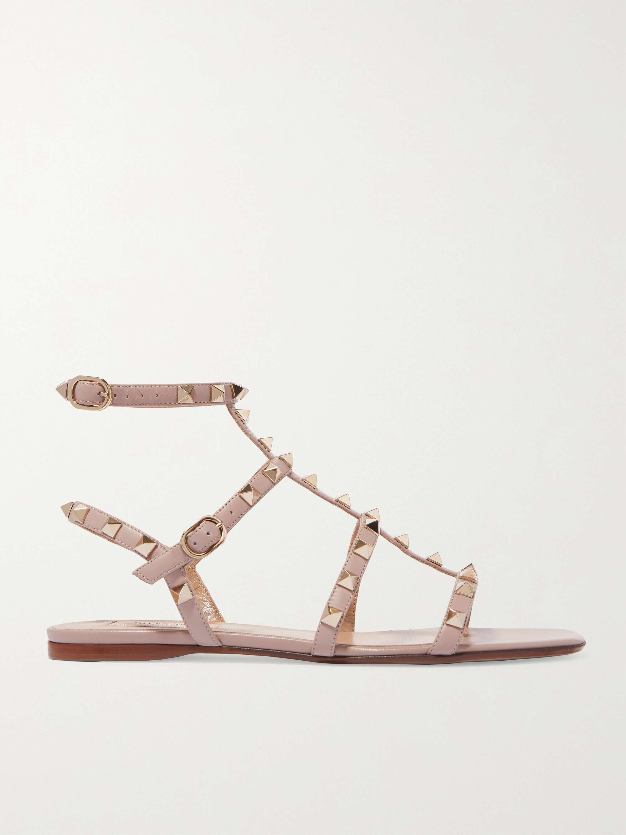 Valentino Women Blush Garavani Rockstud Leather Sandals