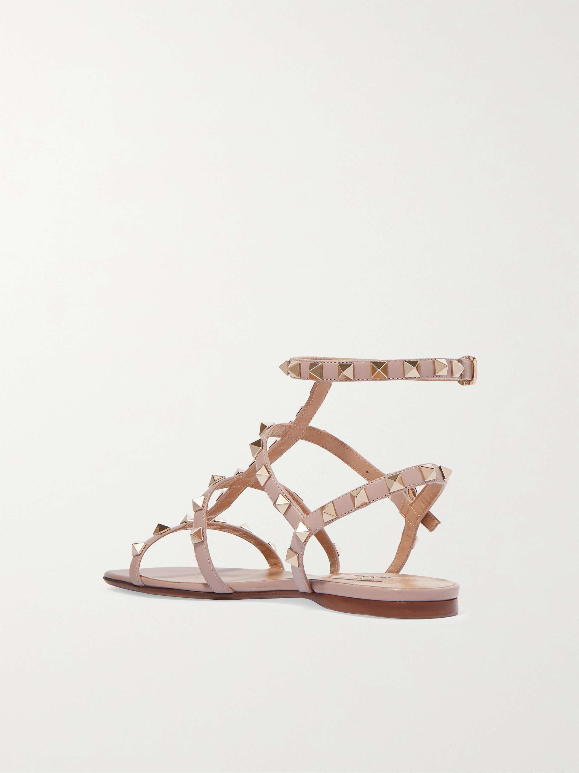 Valentino Women Blush Garavani Rockstud Leather Sandals