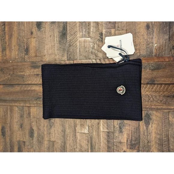 Moncler Women Blue Wool Logo Scarf/Wrap