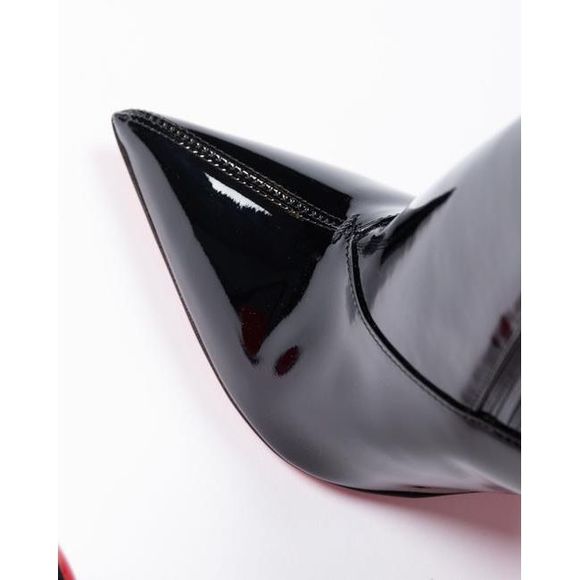 Christian Louboutin Women Black Patent Leather 100 Epic Boots/Booties
