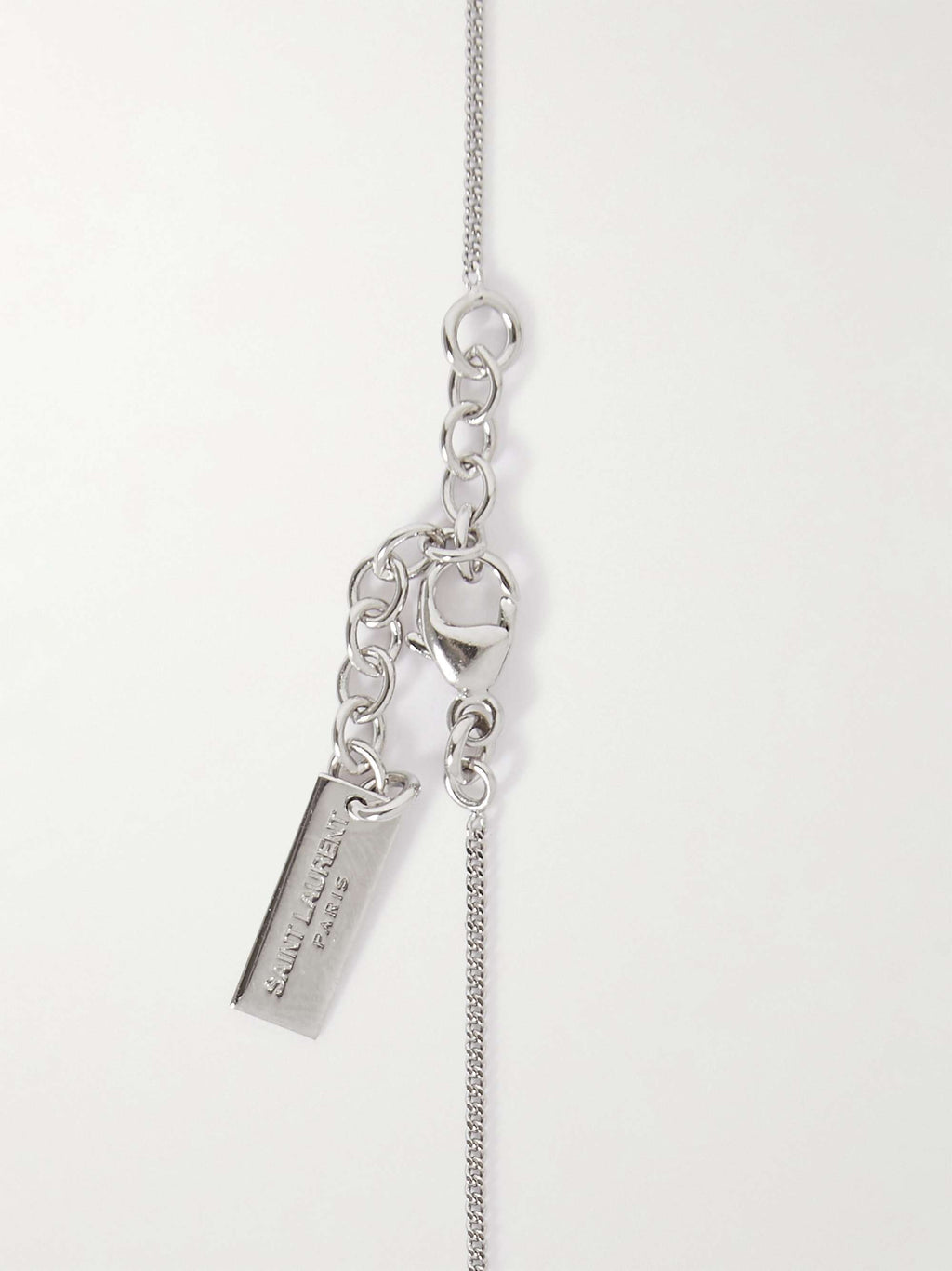 Saint Laurent Women Logo-Detailed Silver-Tone Chain Bracelet