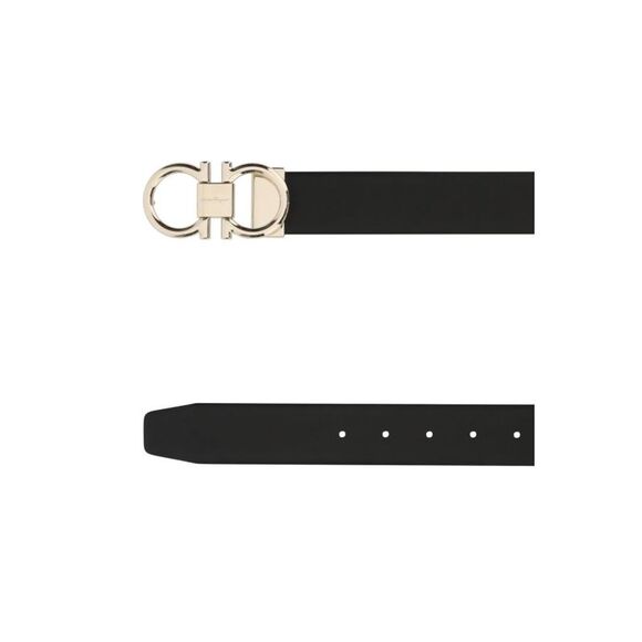 Cinto masculino Salvatore Ferragamo em couro preto.