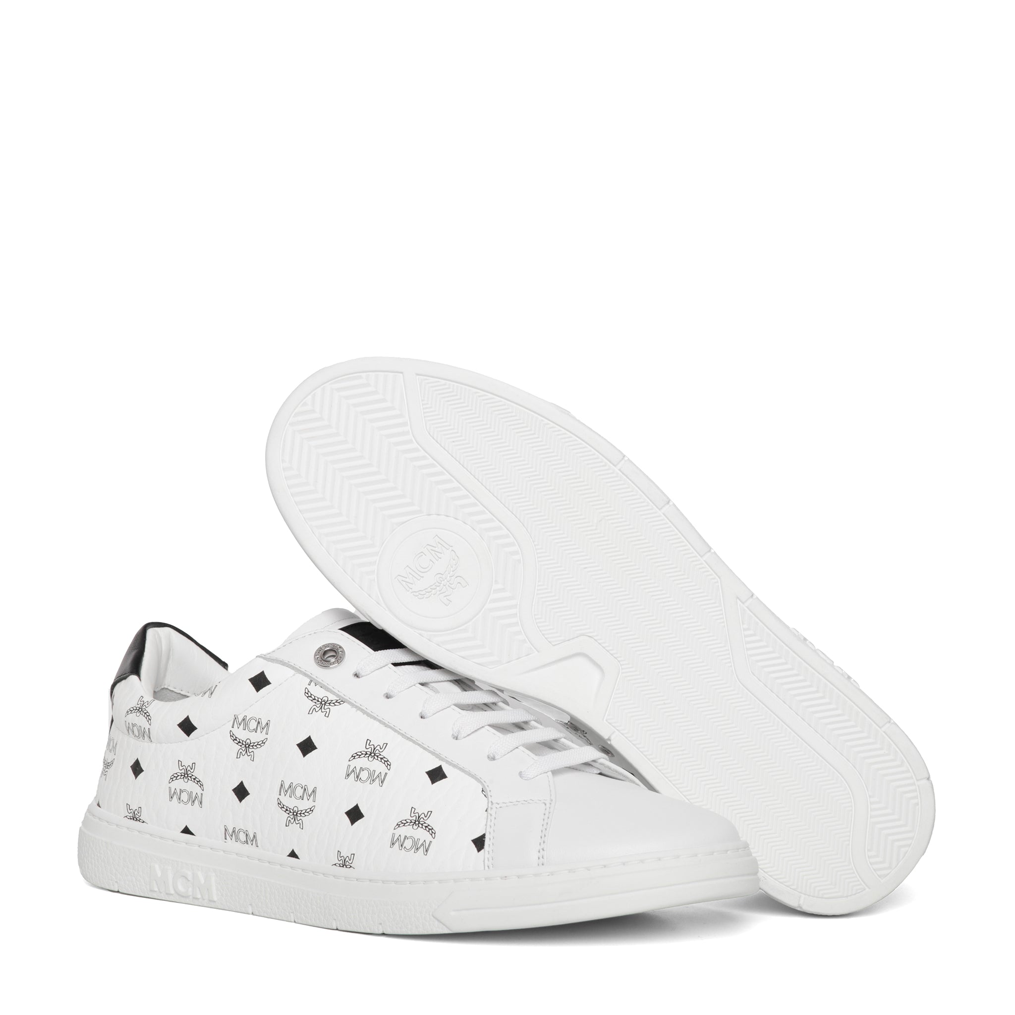 Mcm Men Printed Canvas Terrain Sneakers