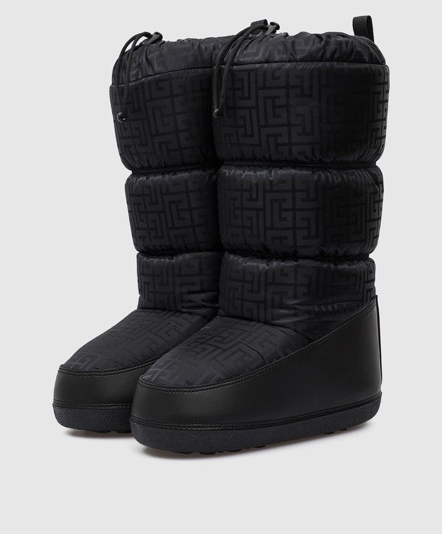 Balmain Men Black Snow Boots With Logo