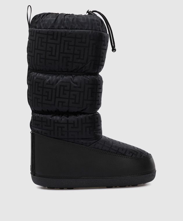 Balmain Men Black Snow Boots With Logo