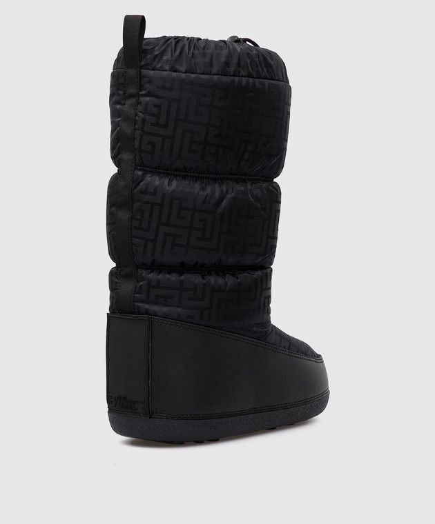 Balmain Men Black Snow Boots With Logo