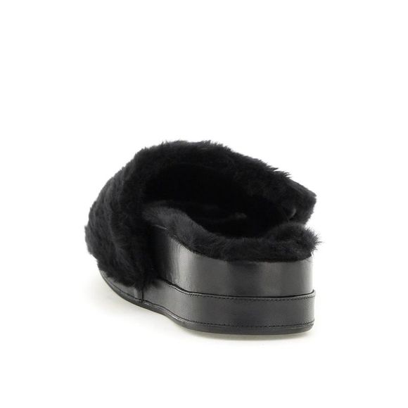 Balmain Women Faux Fur Tam Slides Balmain