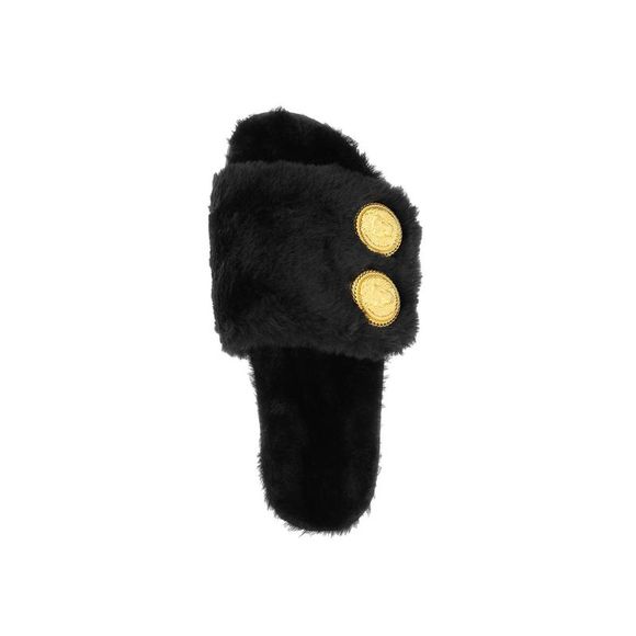 Balmain Women Faux Fur Tam Slides Balmain