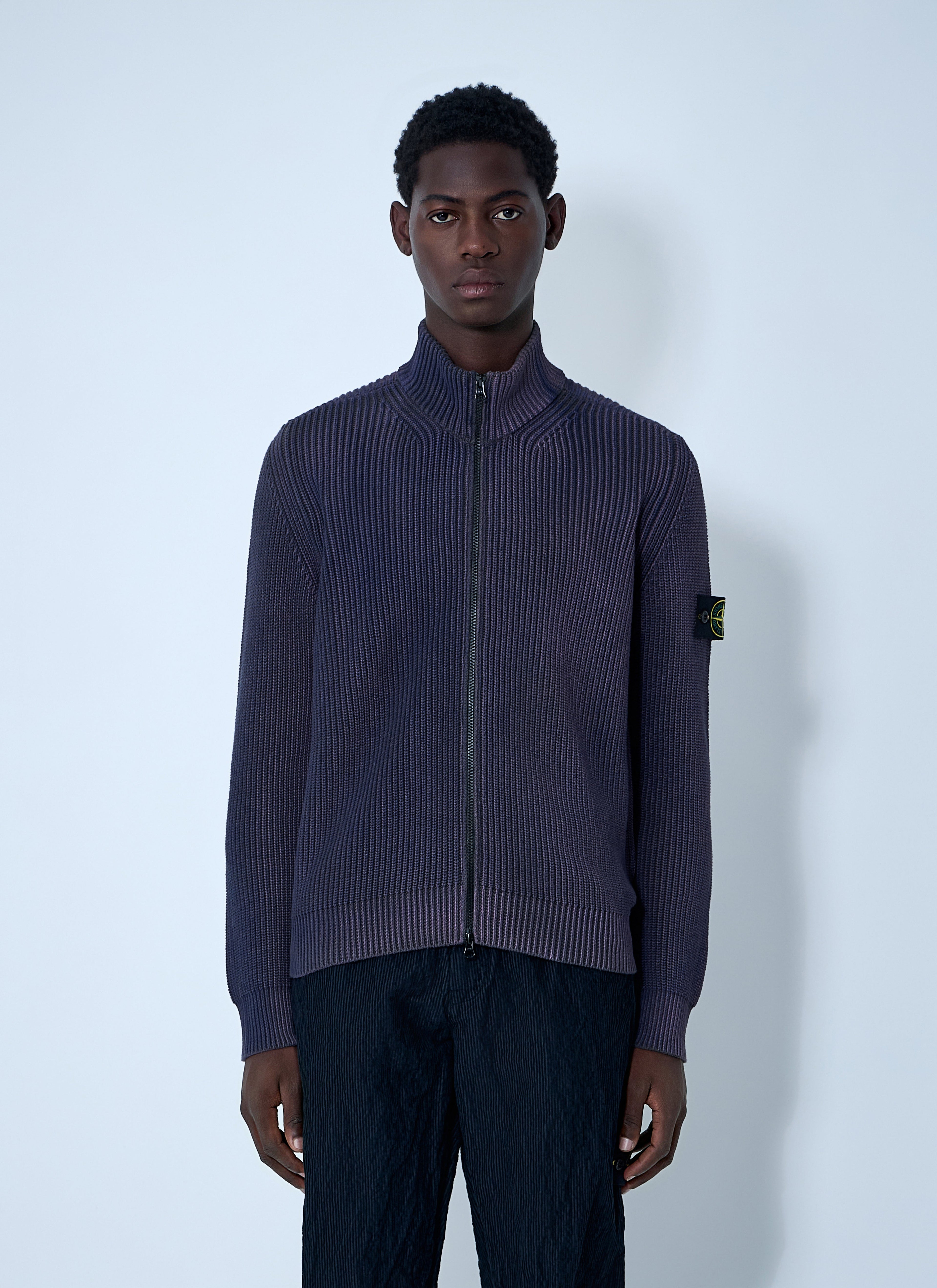 Stone Island Men Zip-Up Rib Cardigan