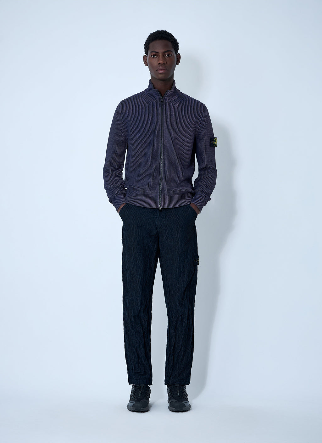 Stone Island Men Zip-Up Rib Cardigan