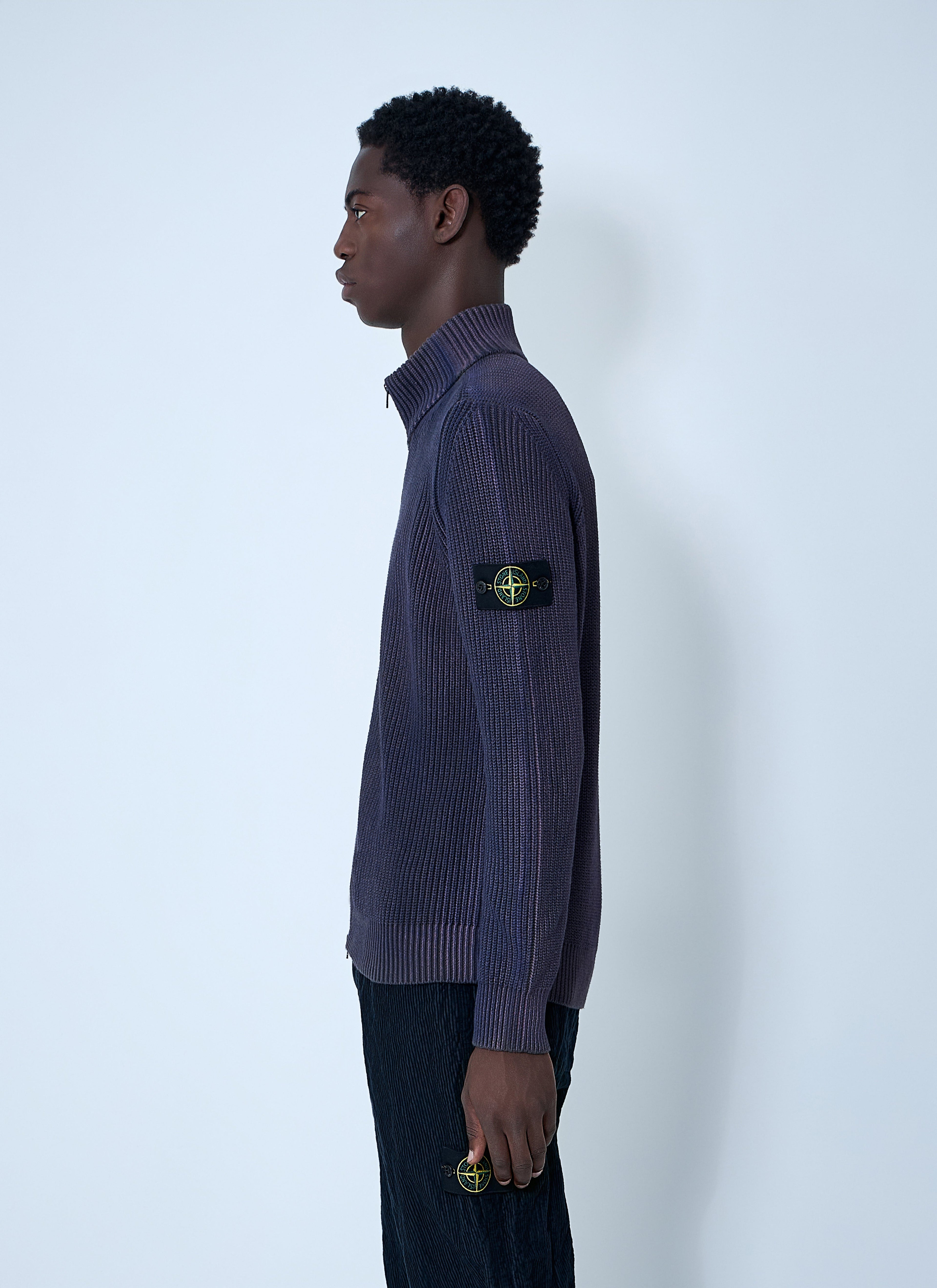 Stone Island Men Zip-Up Rib Cardigan