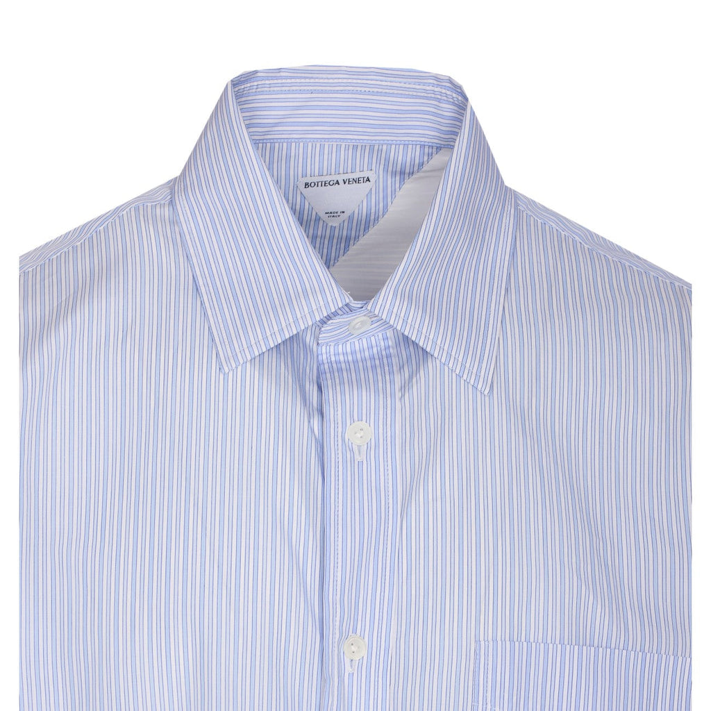 Bottega Veneta Men Stripe Cotton Poplin Shirt
