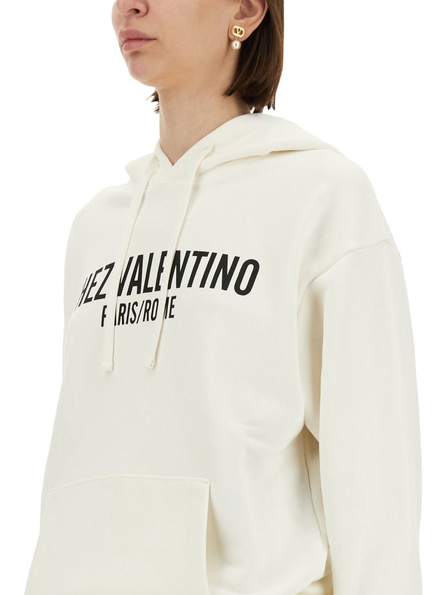Valentino Women Cotton Hoodie With Print - EZE Fashion®