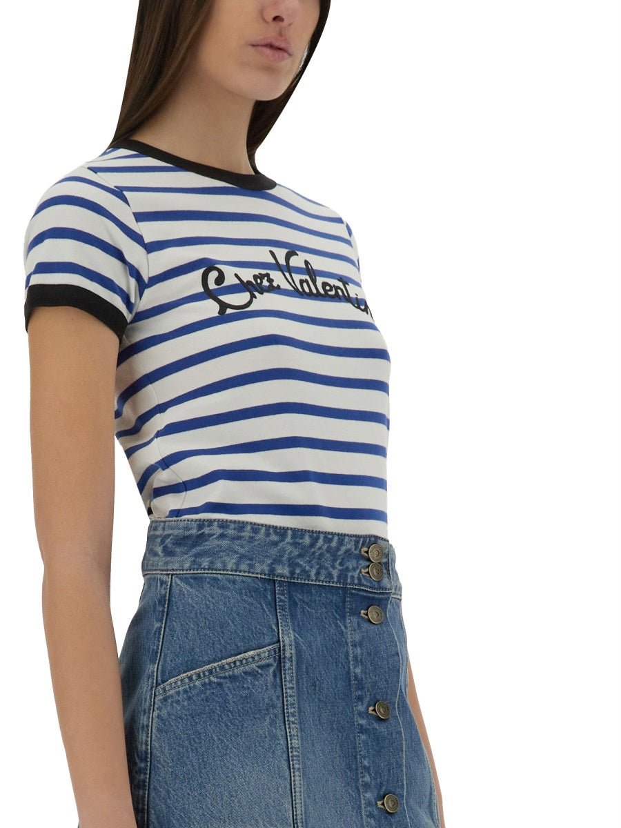 Valentino Women Striped Cotton Jersey T-Shirt - EZE Fashion®