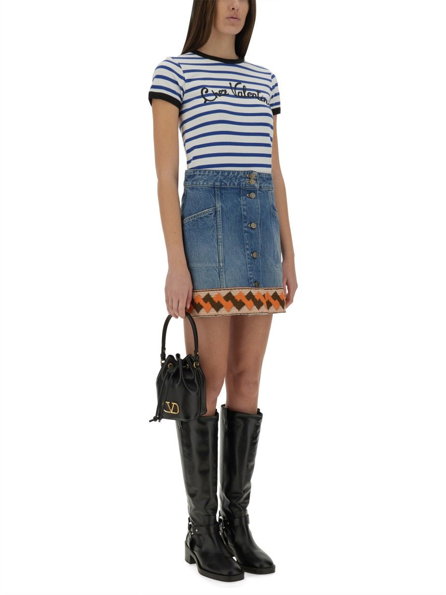 Valentino Women Striped Cotton Jersey T-Shirt - EZE Fashion®