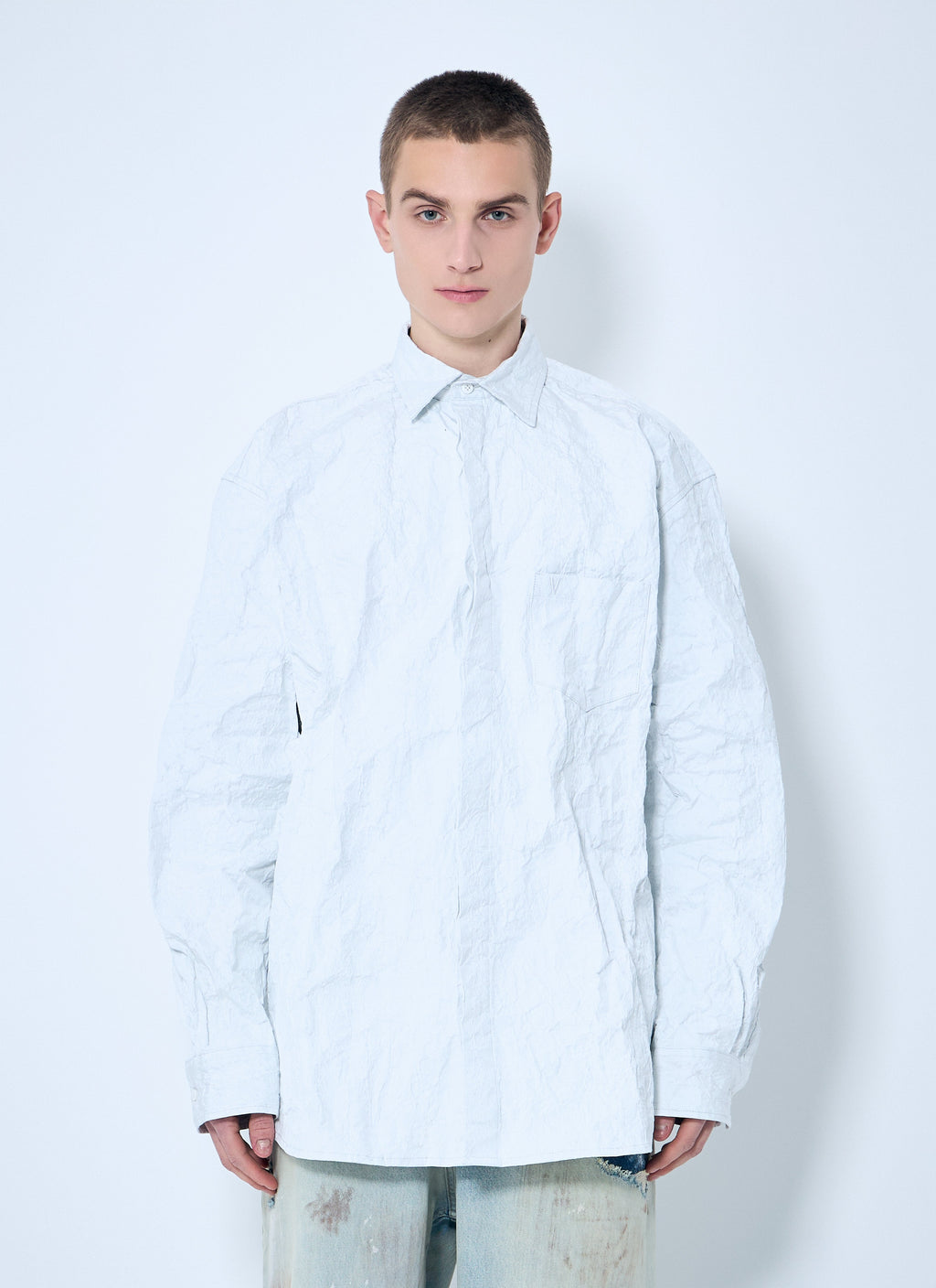 Vetements Men Metalized Wrinkled Shirt
