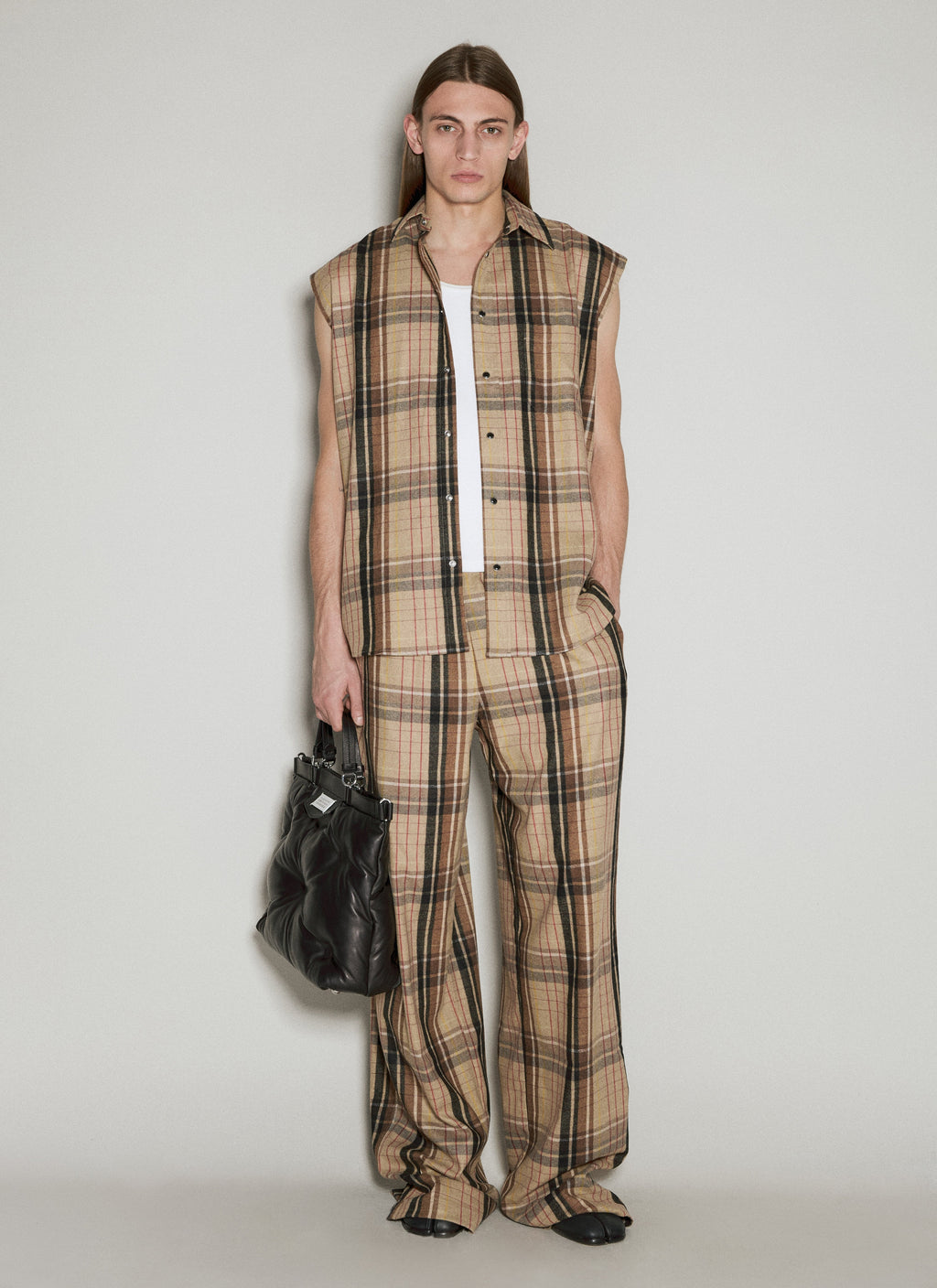 Vtmnts Men Flannel Sleeveless Shirt