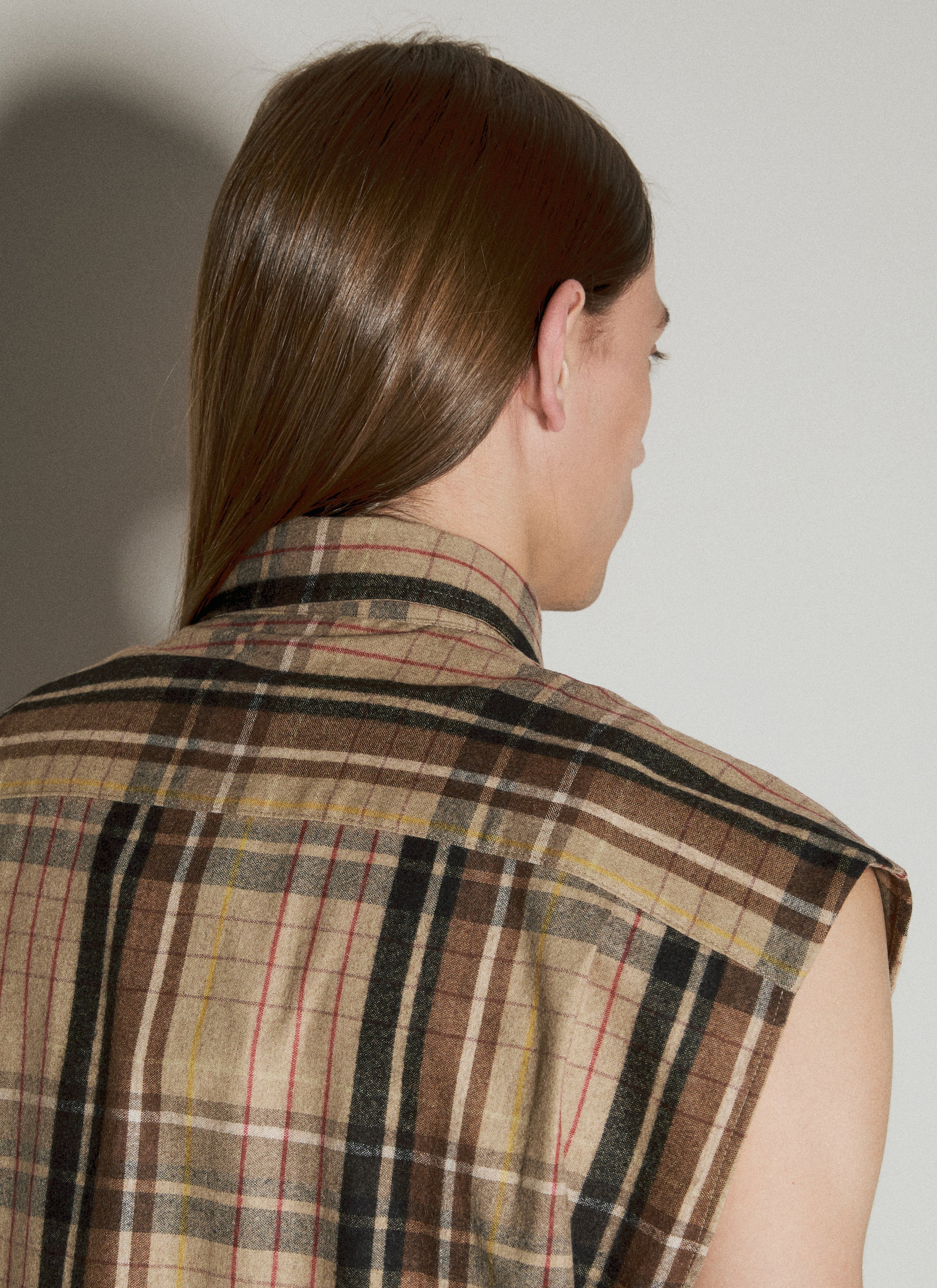 Vtmnts Men Flannel Sleeveless Shirt