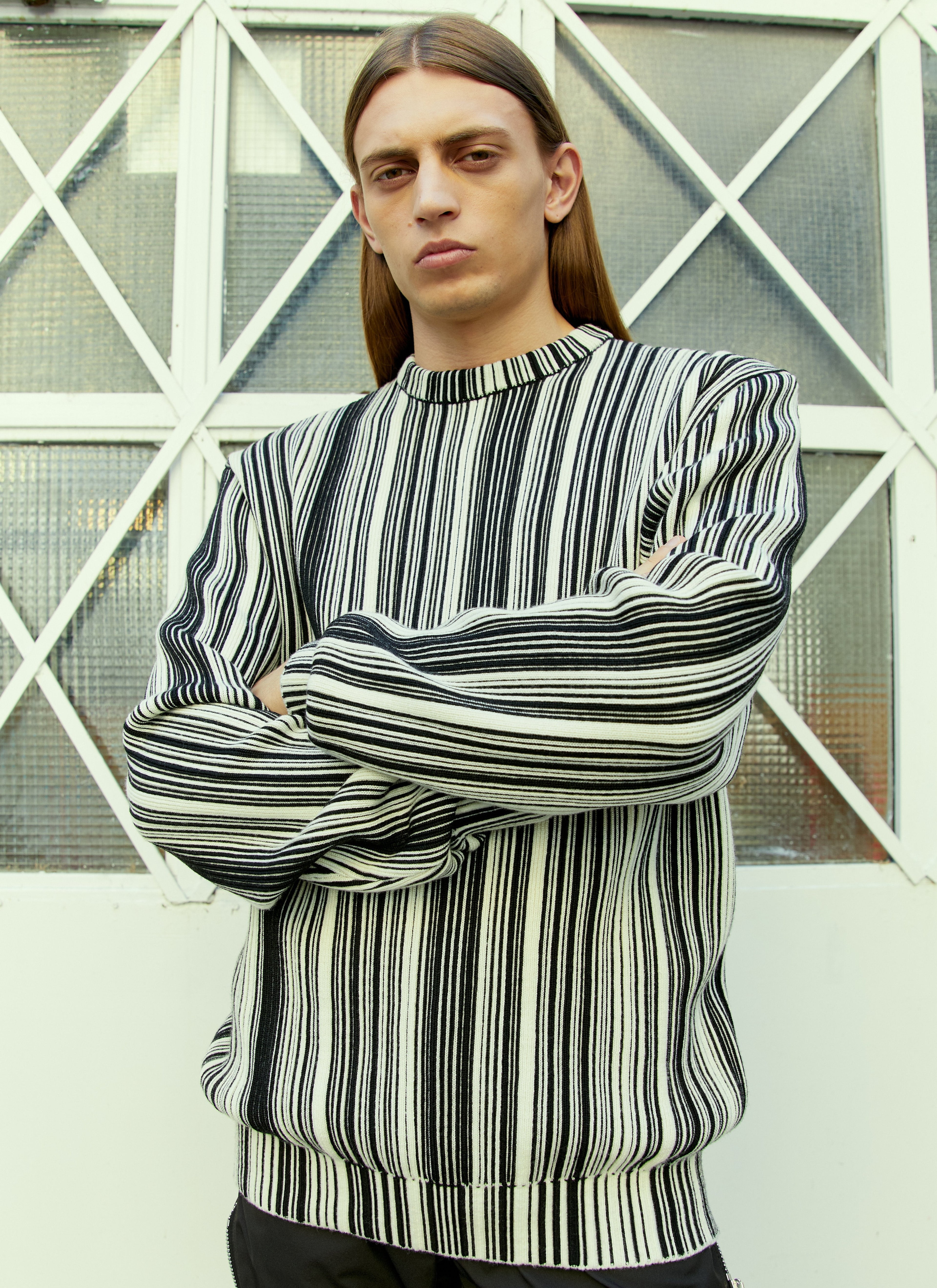 Vtmnts Men Glitched Knitted Sweater