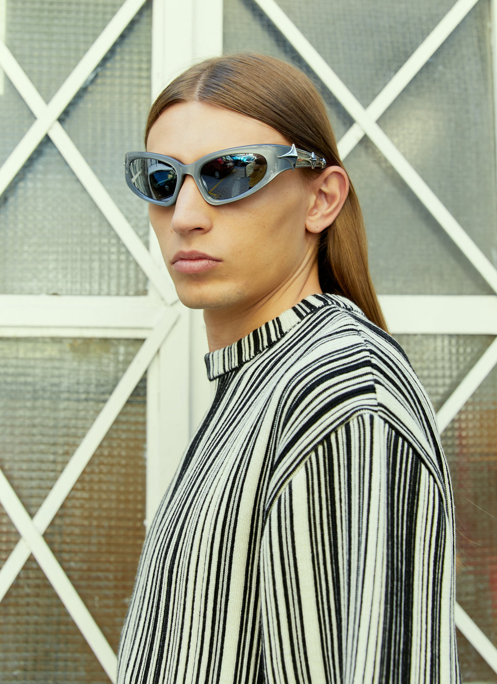 Vtmnts Men Glitched Knitted Sweater