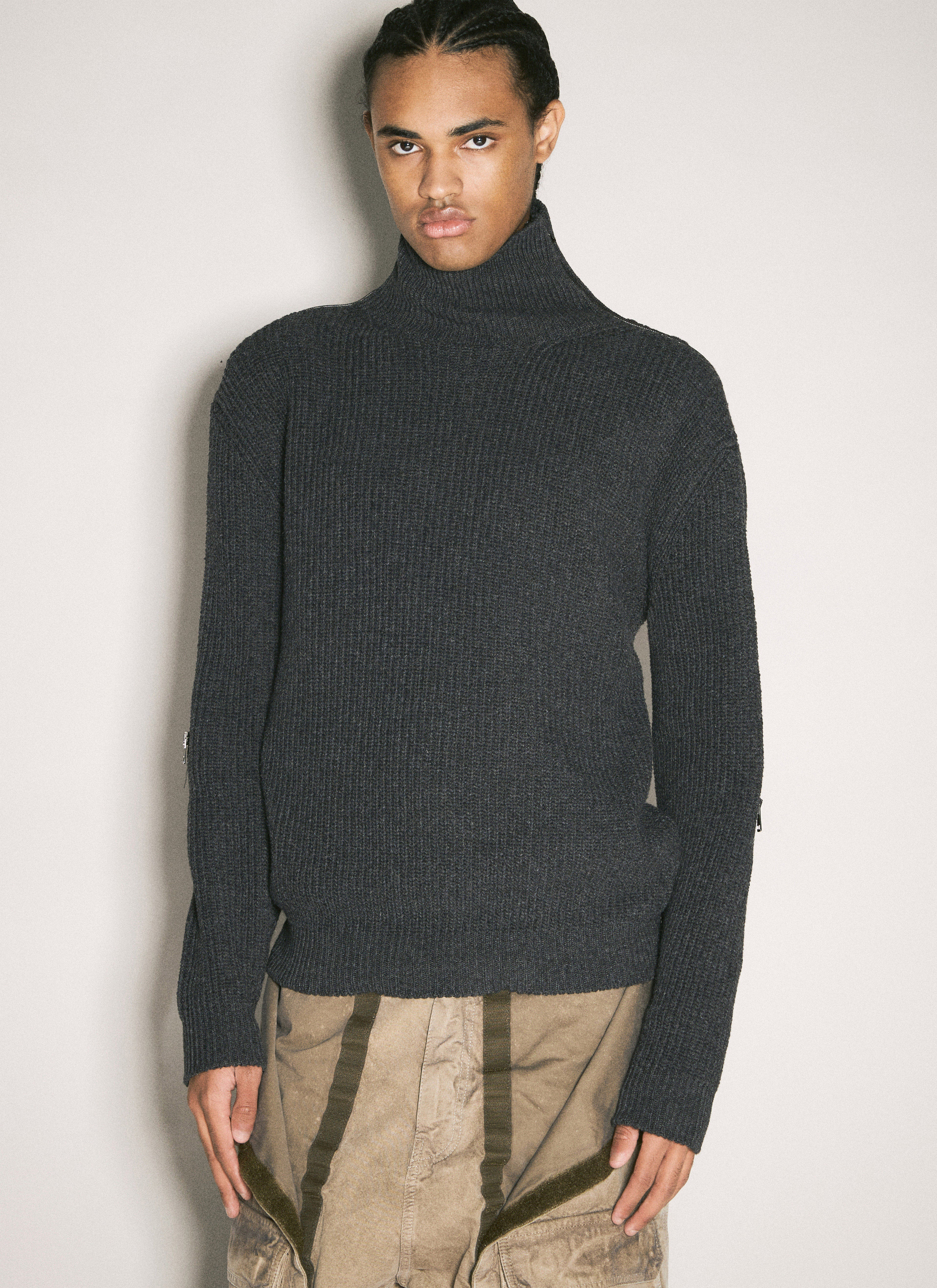 Y/Project Men Zip-Insert Knit Sweater