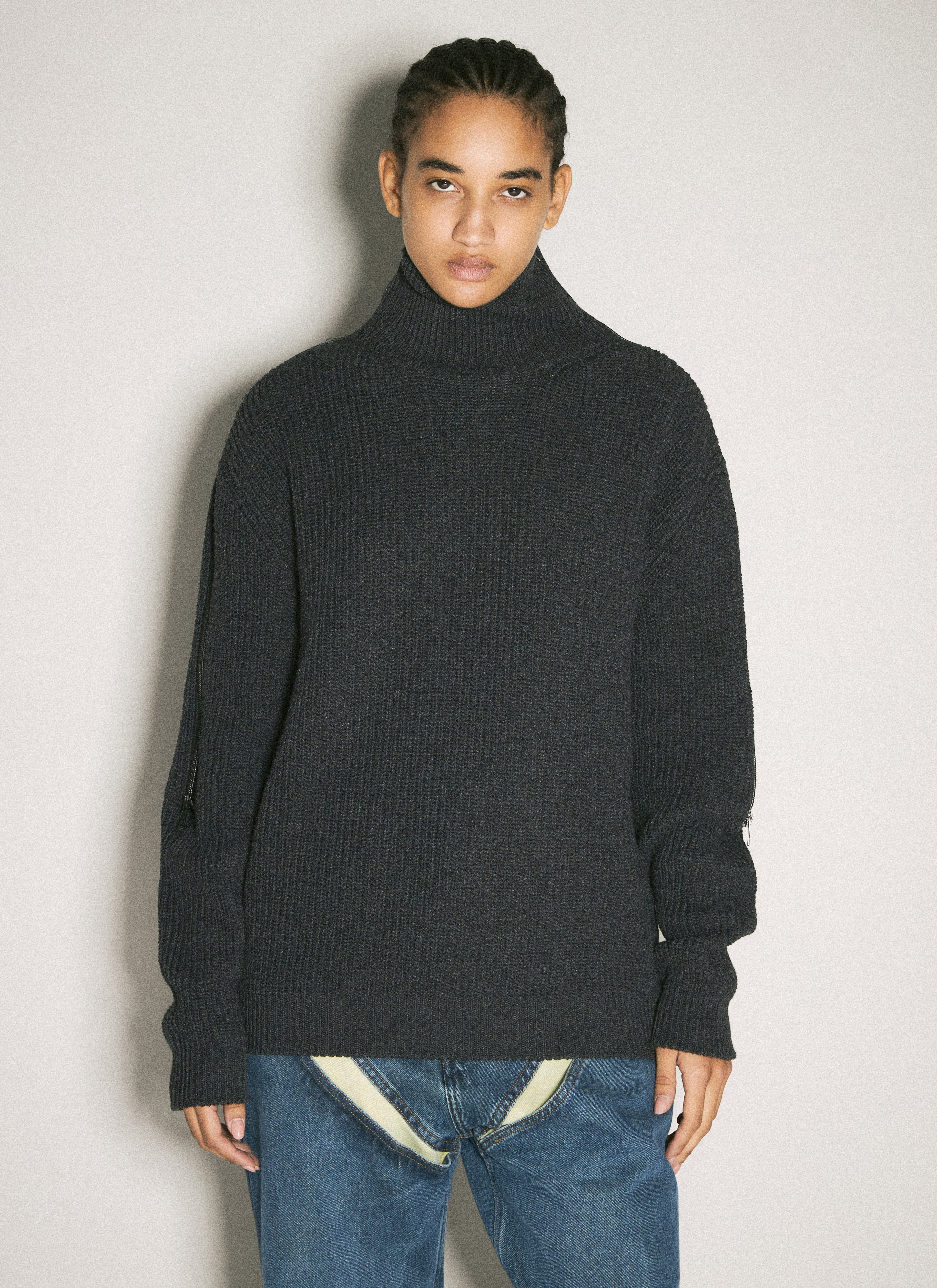 Y/Project Men Zip-Insert Knit Sweater