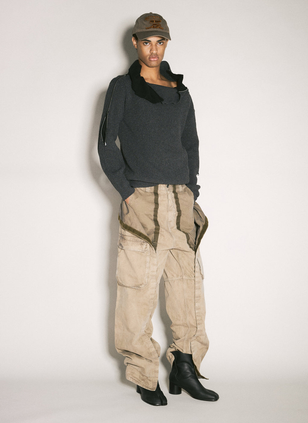 Y/Project Men Zip-Insert Knit Sweater