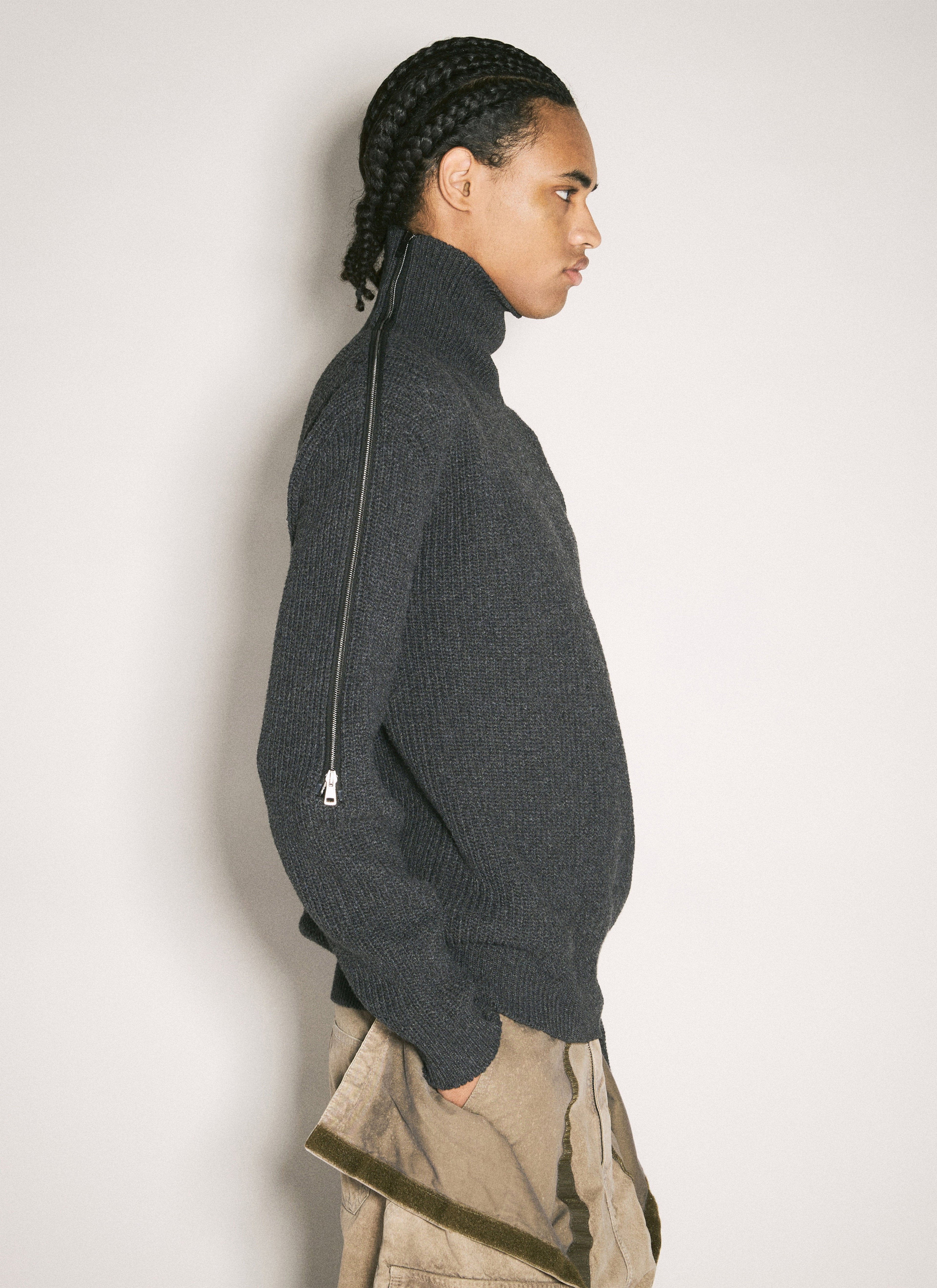 Y/Project Men Zip-Insert Knit Sweater