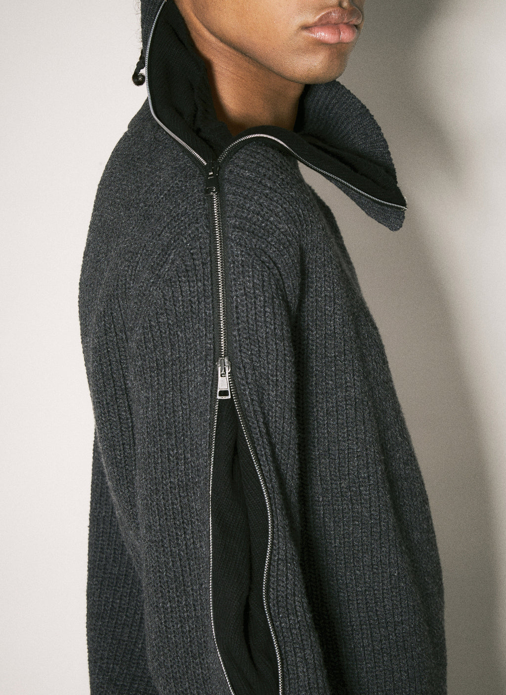 Y/Project Men Zip-Insert Knit Sweater