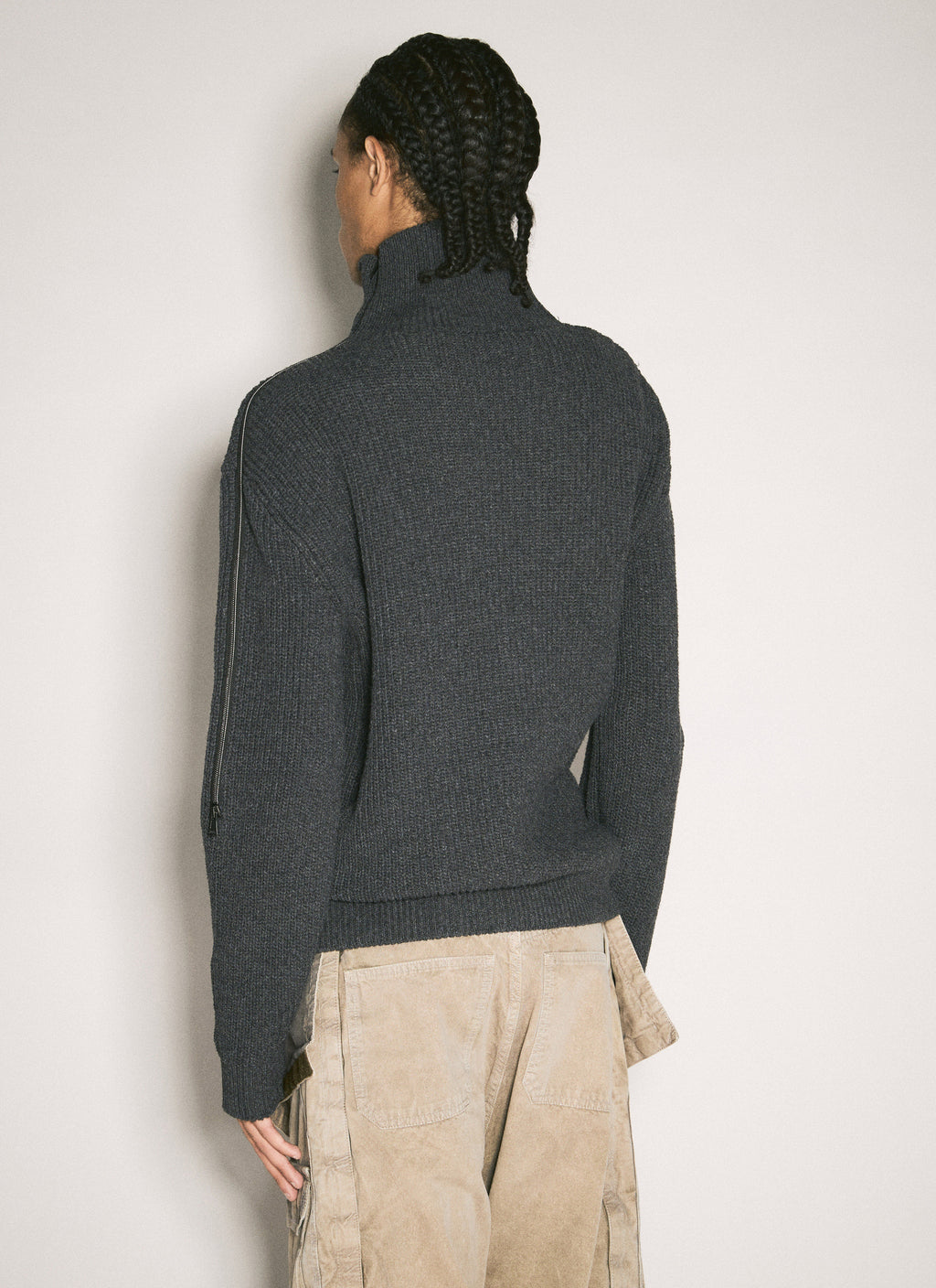 Y/Project Men Zip-Insert Knit Sweater